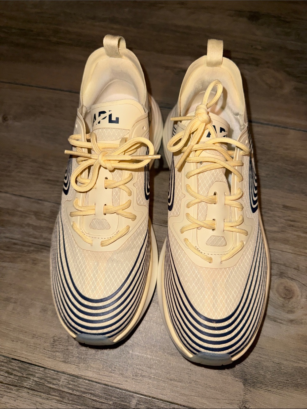 APL Pale Yellow Sneakers with Navy Accents